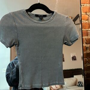 Ksubi Women's Gray Ribbed Tee